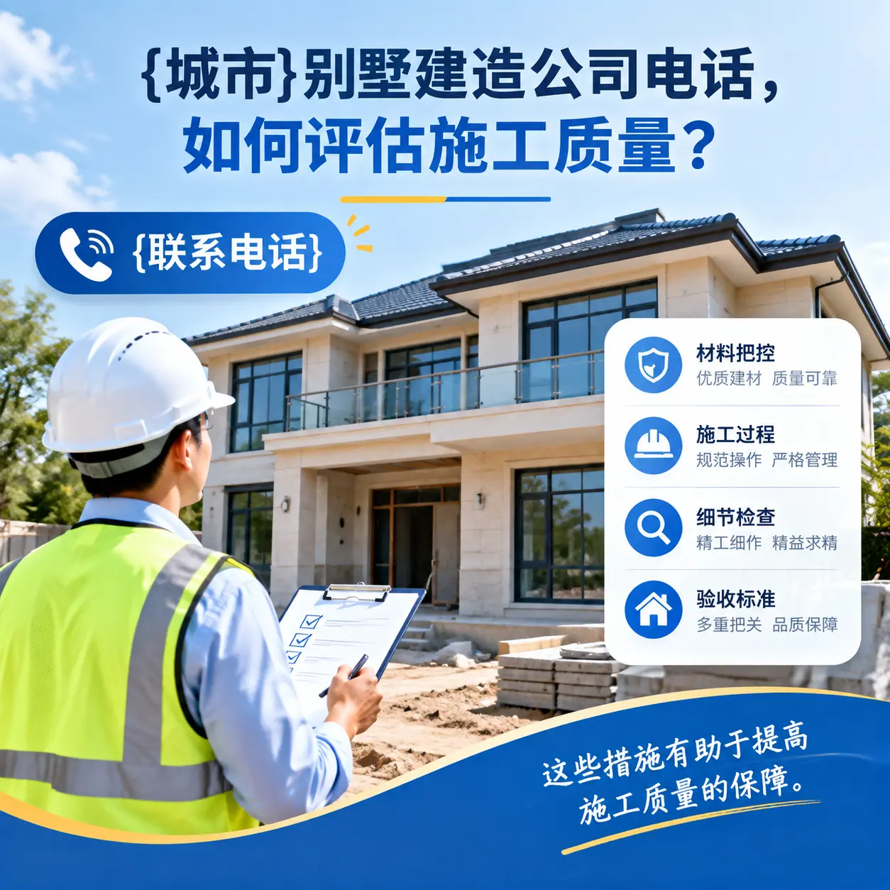 金沙别墅建造公司电话，如何评估施工质量？