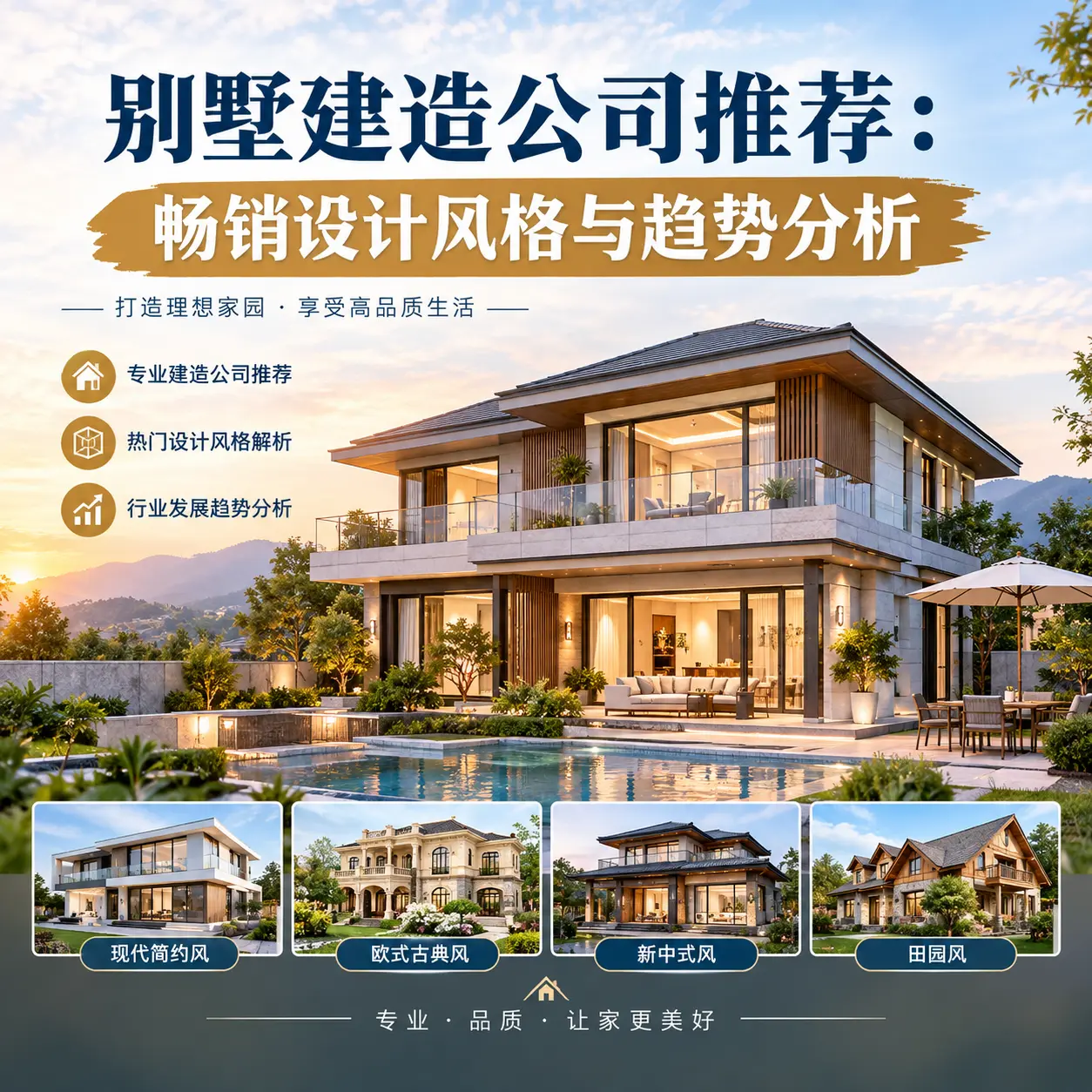 别墅建造公司推荐: 金沙 畅销设计风格与趋势分析